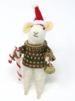 Felt Mouse with Candy Cane