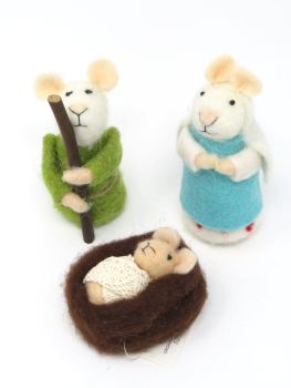 Jesus, Mary and Joseph Felt Mice Set