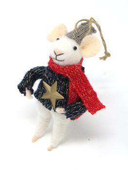 Felt Mouse with Star Jumper and Hat