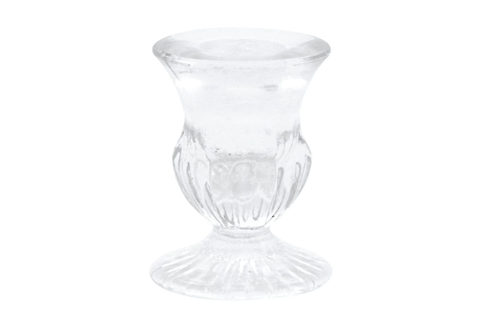 Gisela Graham Clear Glass Single Candle Holder