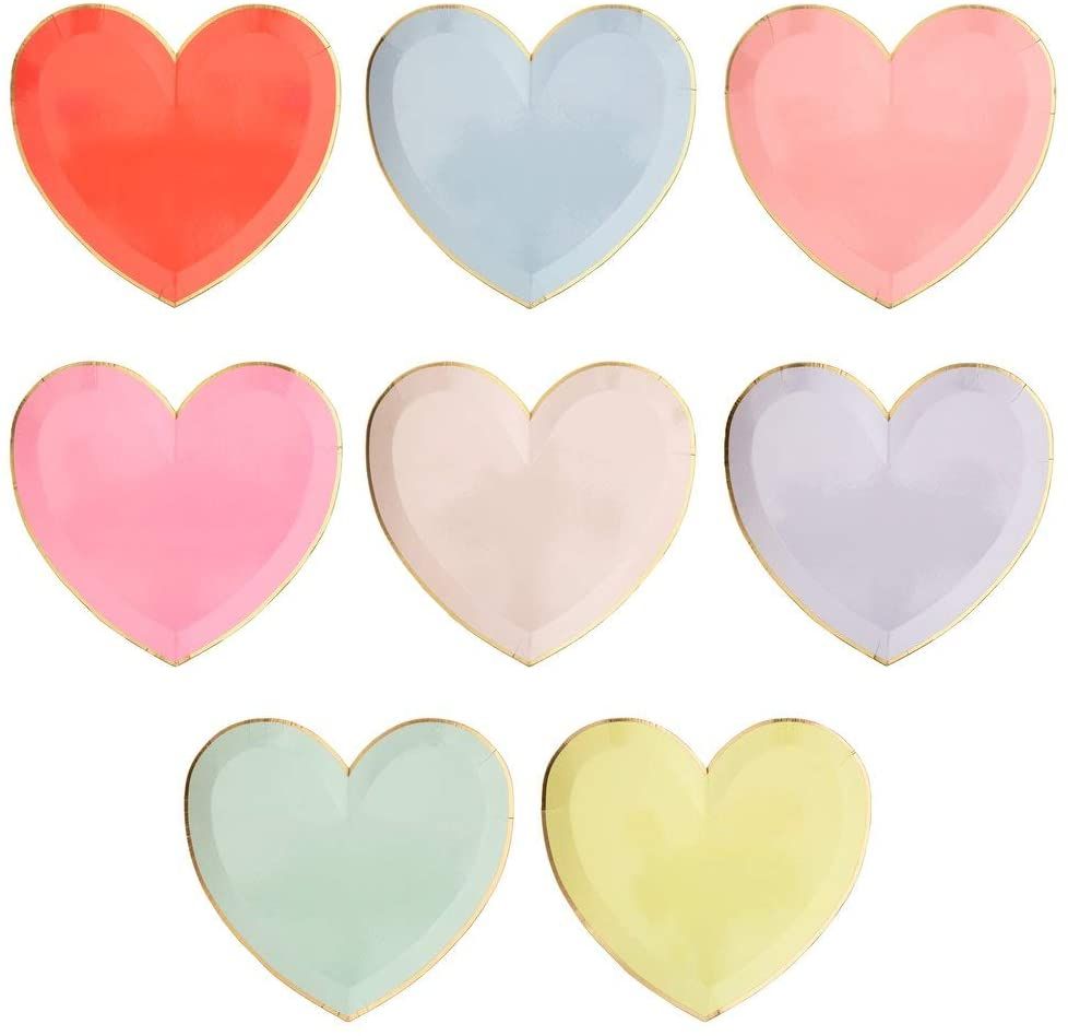 Meri Meri Large Heart Party Plates -Pack of 8