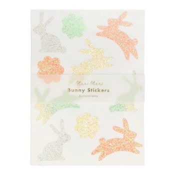 Meri Meri Glitter Bunny Sticker Sheets - Pack of 10