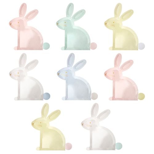 Meri Meri Pastel Bunny Plates - Pack of 8