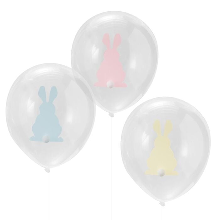 Ginger Ray Easter Bunny Balloons with Pom Poms