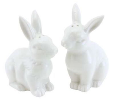 Gisela Graham Ceramic Bunny Salt and Pepper Set
