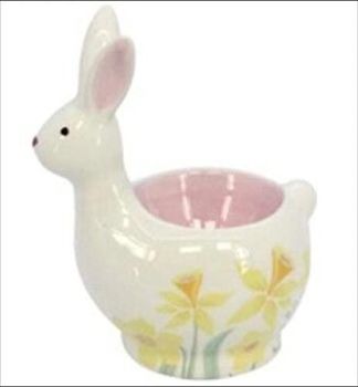 Gisela Graham Ceramic Bunny Egg Cup - Daffodil 