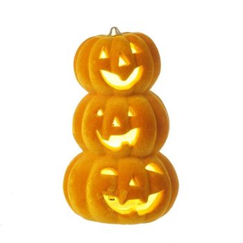 Light Up Ceramic Trio Of Pumpkins Stack