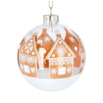 Gisela Graham Clear Glass Gingerbread House Bauble