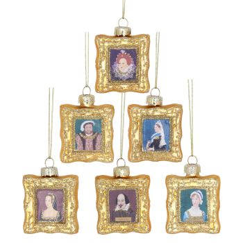Gisela Graham Glass Portrait Frame Decorations - Set of 6