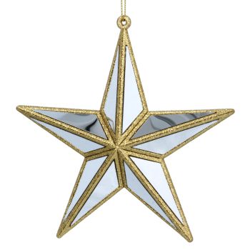 Gisela Graham Gold Mirror Star Decoration