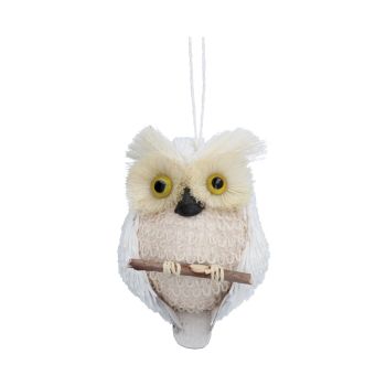 Gisela Graham White Bristle Owl Decoration