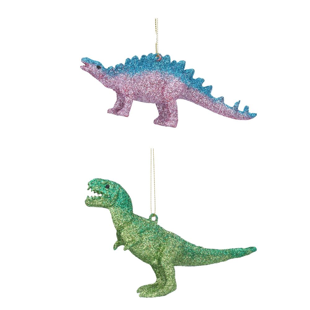 Gisela Graham Glittered Dinosaurs - Set of 2