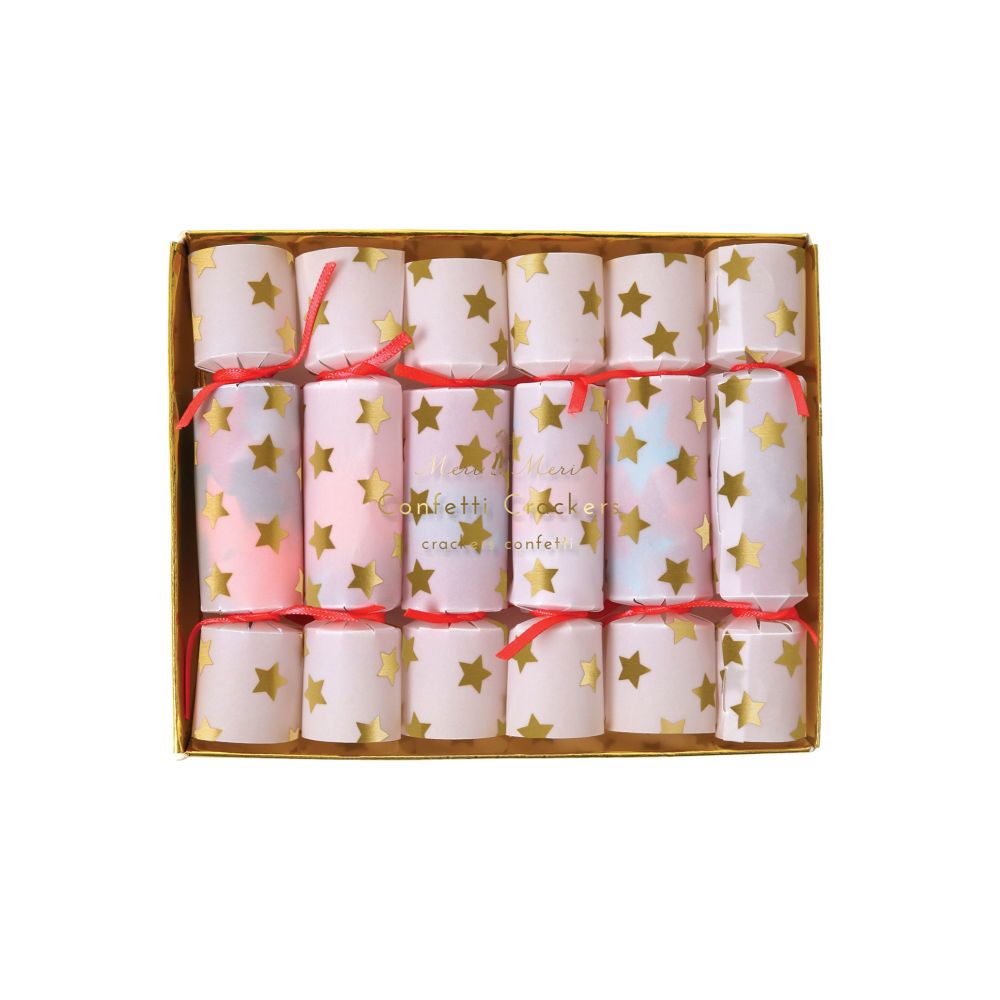 Meri Meri Star Mini Confetti Crackers - Pack of 6