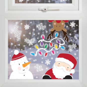 Ginger Ray Santa and Reindeer Window Stickers