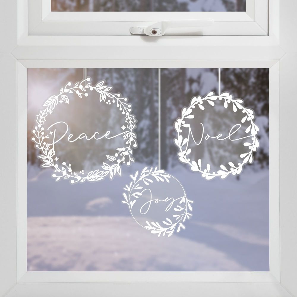 Ginger Ray Wreath Window Stickers