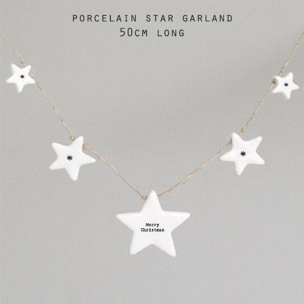 East of India Porcelain Star Garland