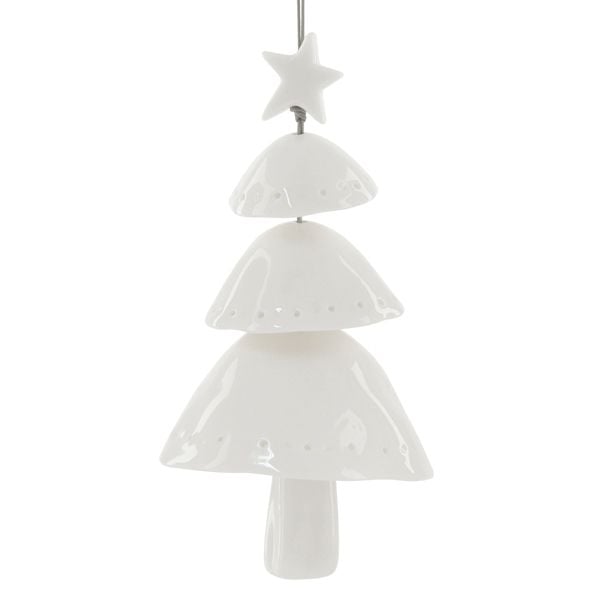 East of India Porcelain Layered Bell Tree Decoration