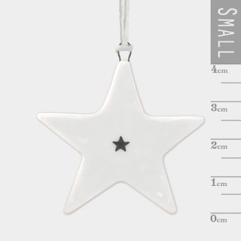 East of India Small Porcelain Star Decoration