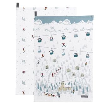 Sophie Allport Skiing on the Piste Tea Towels - Set of 2