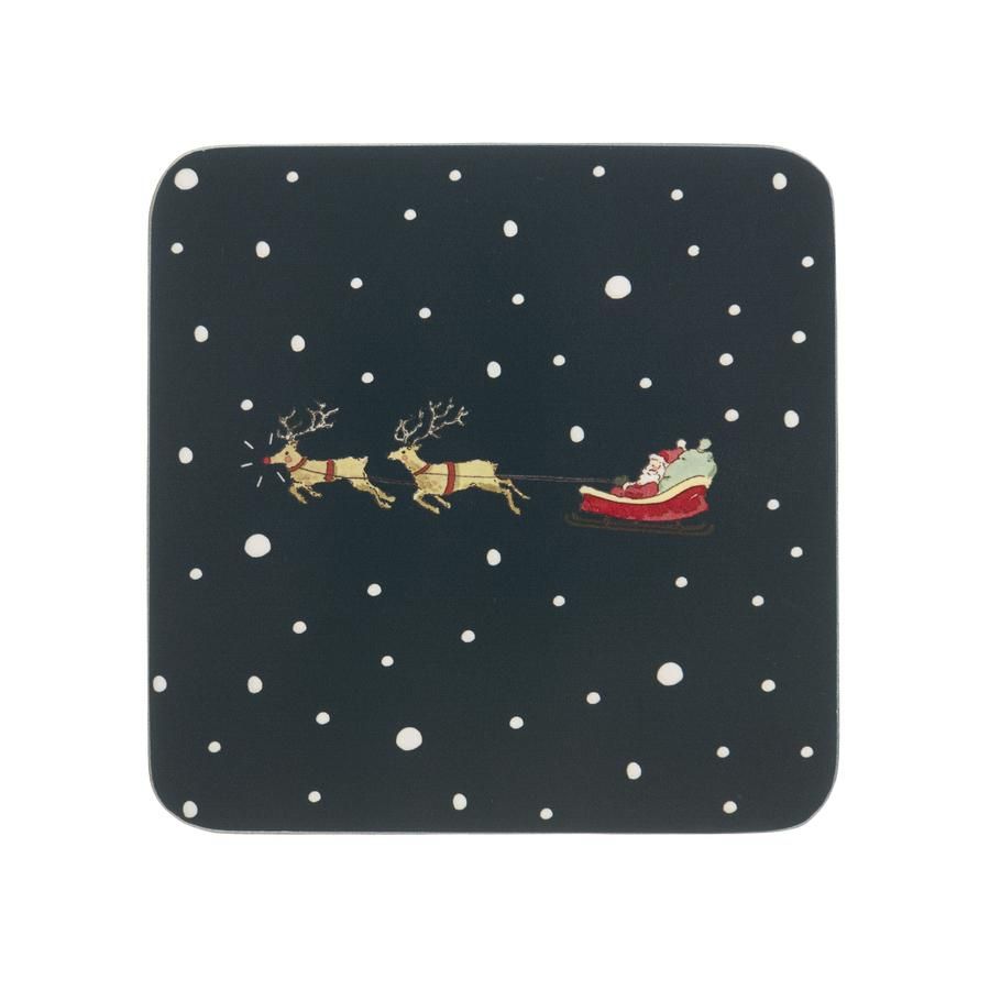 Sophie Allport Home for Christmas Coasters - Pack of 4
