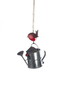 Shoeless Joe Watering Can with Robin Decoration