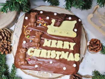Merry Christmas Brownie Slab