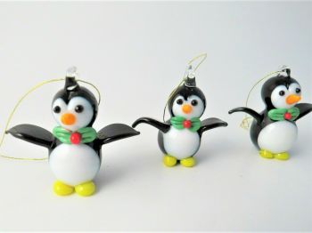 Glass Mini Penguin Decoration