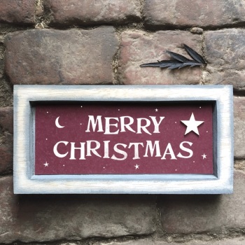 East of India Merry Christmas Box Frame