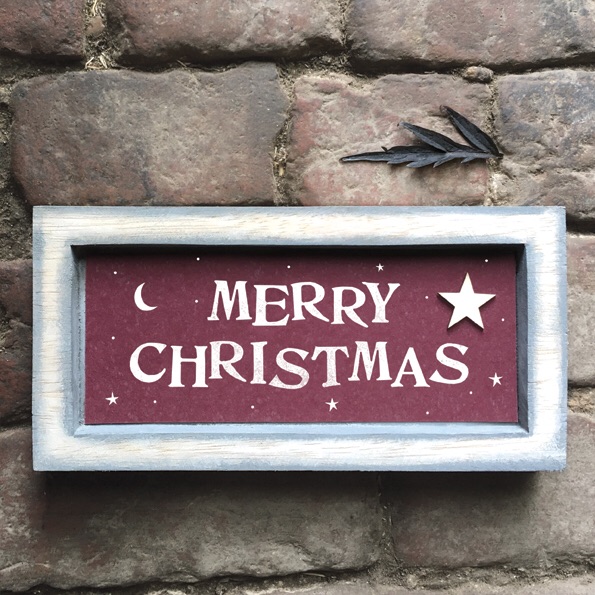 East of India Merry Christmas Box Frame