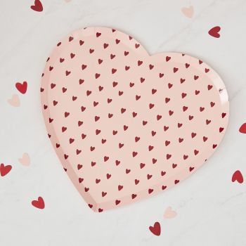 Ginger Ray Heart Print Paper Plates