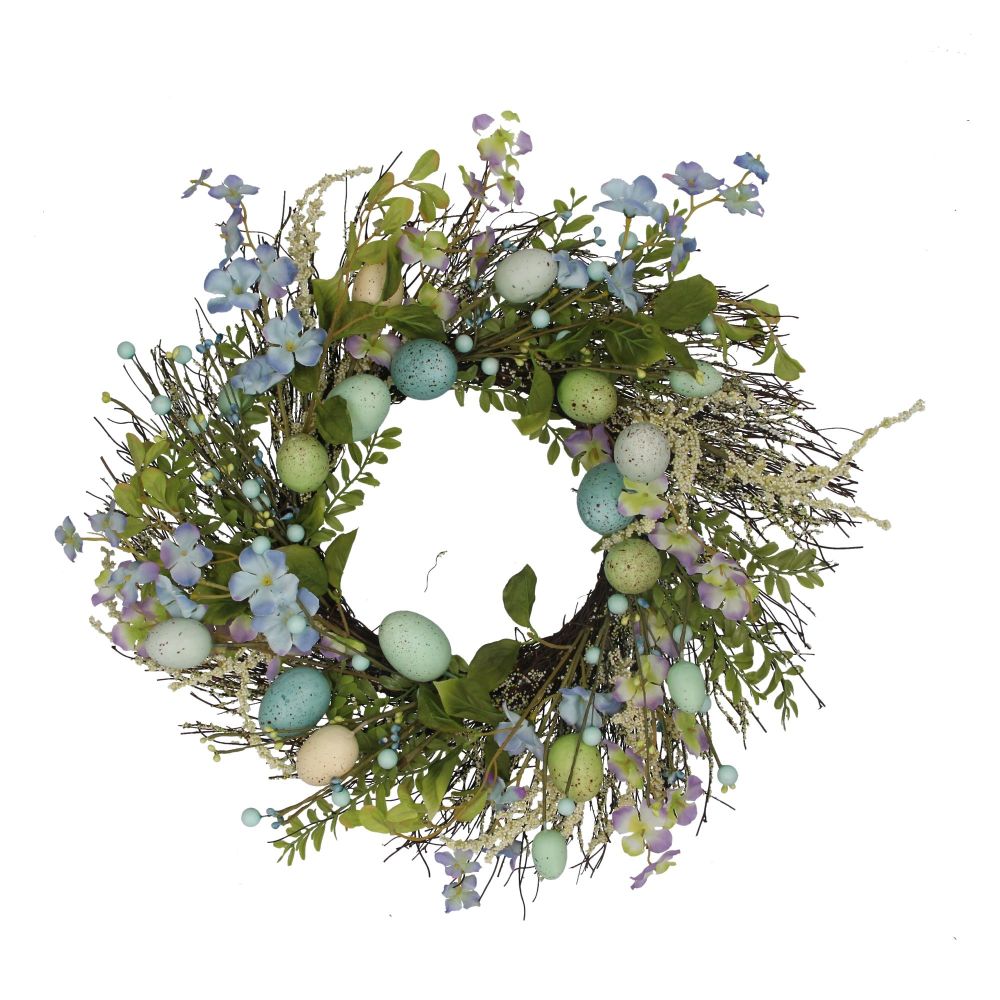 Gisela Graham Blue and Green Pastel Egg Wreath