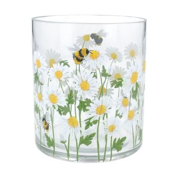 Daisy and Bee Glass Candle Holder - Large