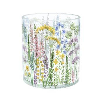 Gisela Graham Wildflower Meadow Glass Candle Holder - Small