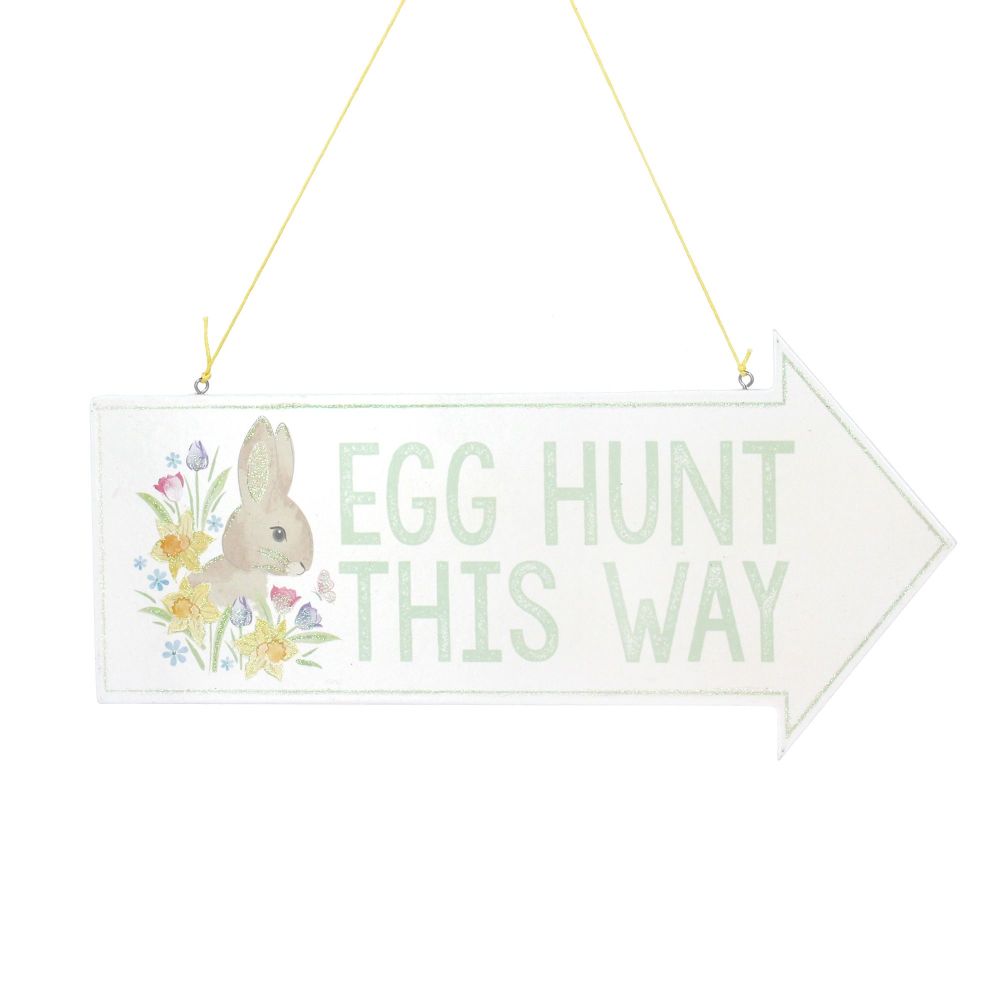 Gisela Graham Pastel Egg Hunt Arrow Sign
