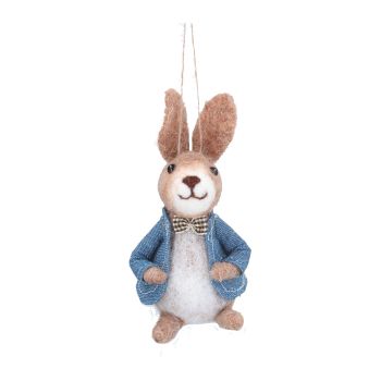 Gisela Graham Gisela Graham Stitched & Embroidered Felt Padded Boy/Girl Easter Bunny 20cm 