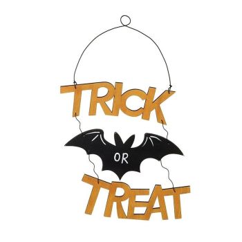 'Trick or Treat' Hanging Bat Sign
