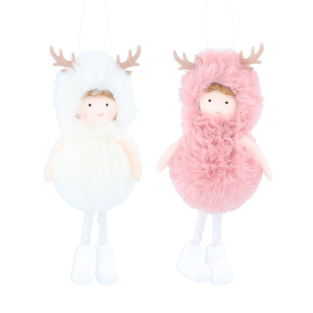 Gisela Graham Fur Baby Decorations -Set of 2