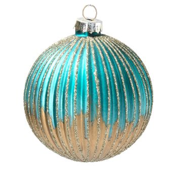 Gisela Graham Turquoise Gold Dipped Bauble