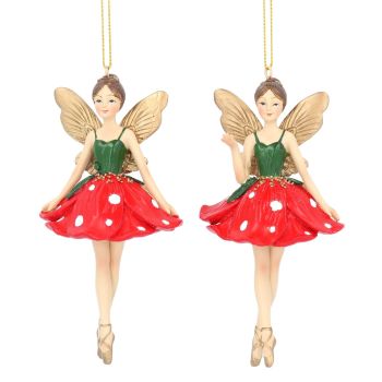 Gisela Graham Toadstool Fairy Decoration