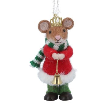 Gisela Graham Mouse with Tiara and Bell