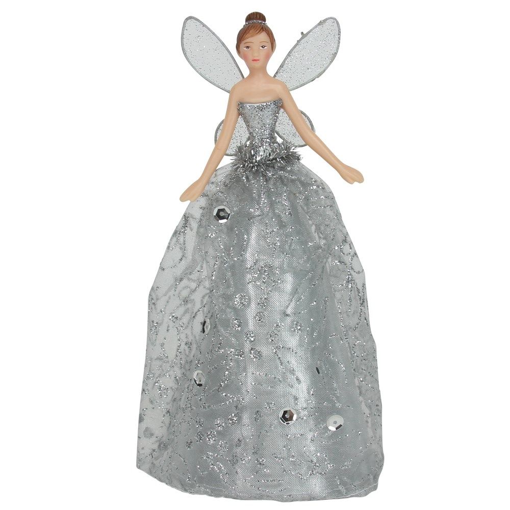 Gisela Graham Silver Tree Top Fairy - Small