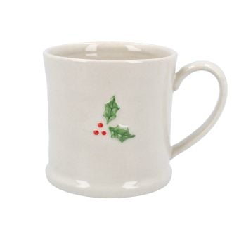 Gisela Graham Ceramic Holly Mini Mug