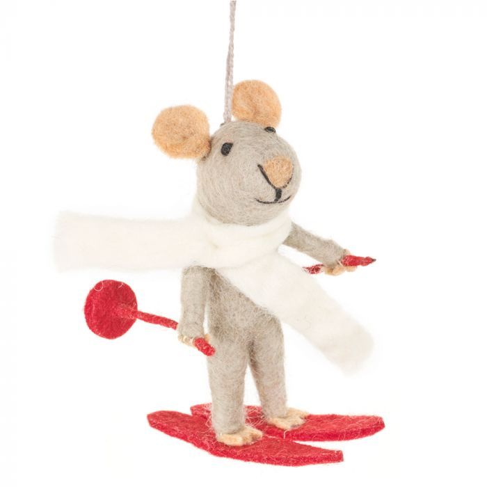 Marcel the Skiing Mouse Decoration
