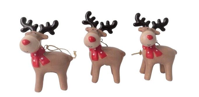 Ceramic Standing Reindeer Decoration