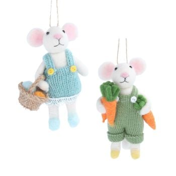 Gisela Graham Mr or Mrs Mouse with Knitted Outfit