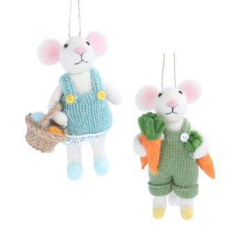 Gisela Graham Mr or Mrs Mouse with Knitted Outfit