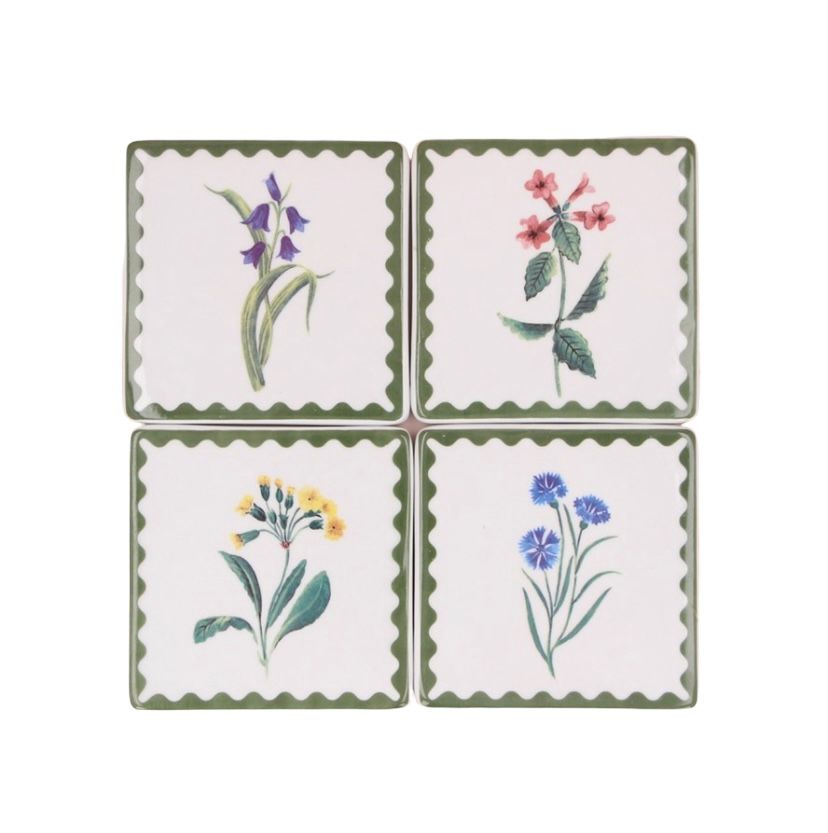 Gisela Graham Primavera Ceramic Coasters - Set of 4