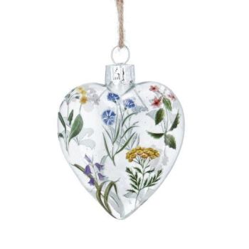 Gisela Graham Primavera Glass Heart Decoration