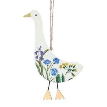 Gisela Graham Primavera Wooden Goose Decoration