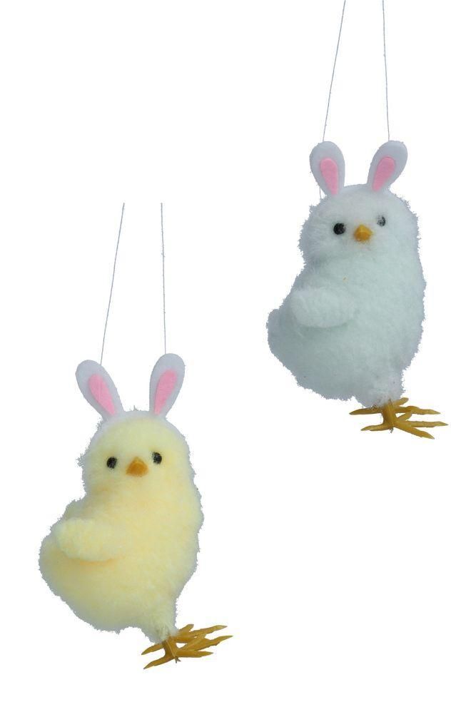 Gisela Graham Chick with Bunny Ears Decorations - Set of 2